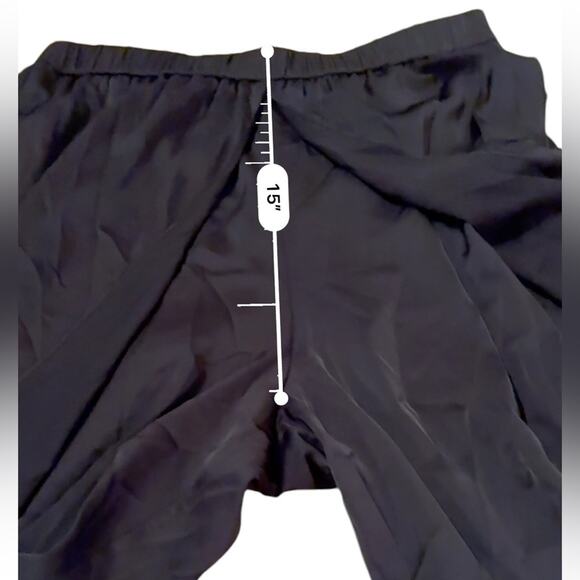 RTR Rosetta Getty Collective Black Satin Crossover Wide Leg Pull-On Pants Sz 16 - Picture 14 of 16